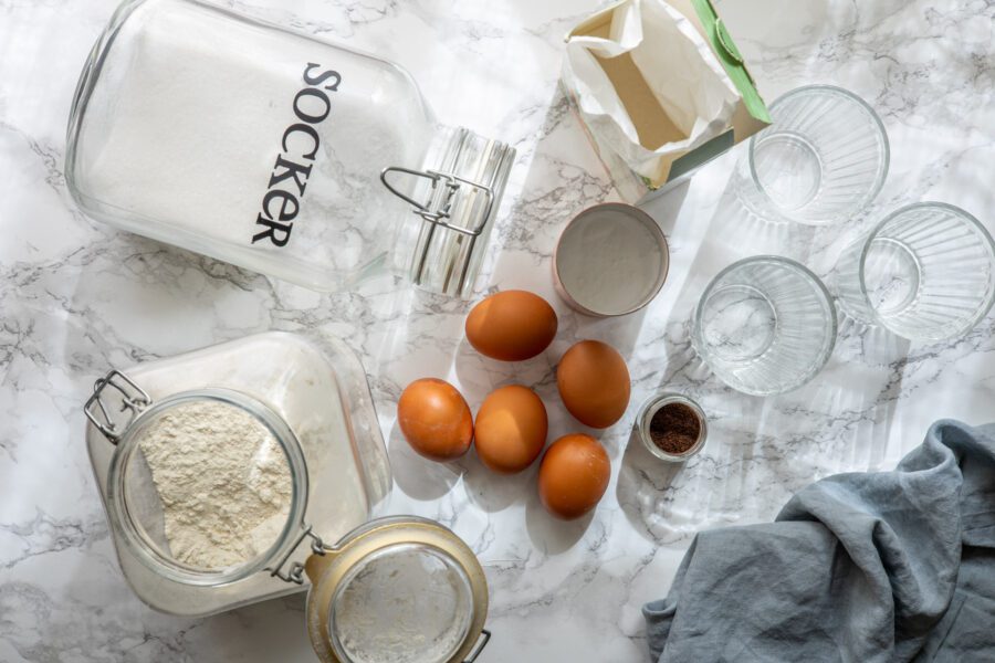 ingredienserna till tårtbotten