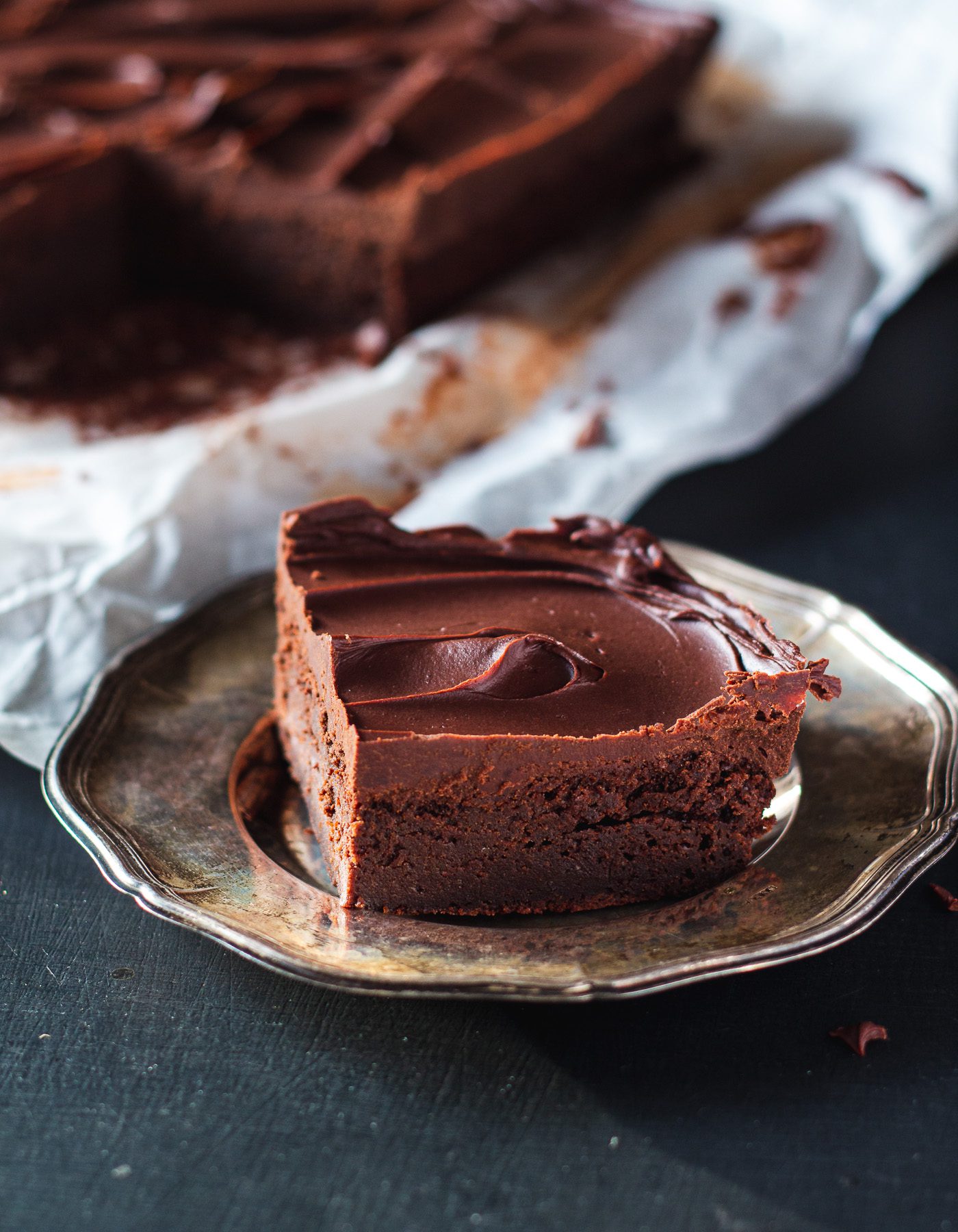 brownies med överbliven surdeg och chokladganache