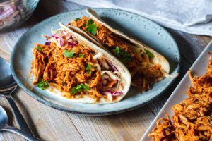 pulled chicken wrap