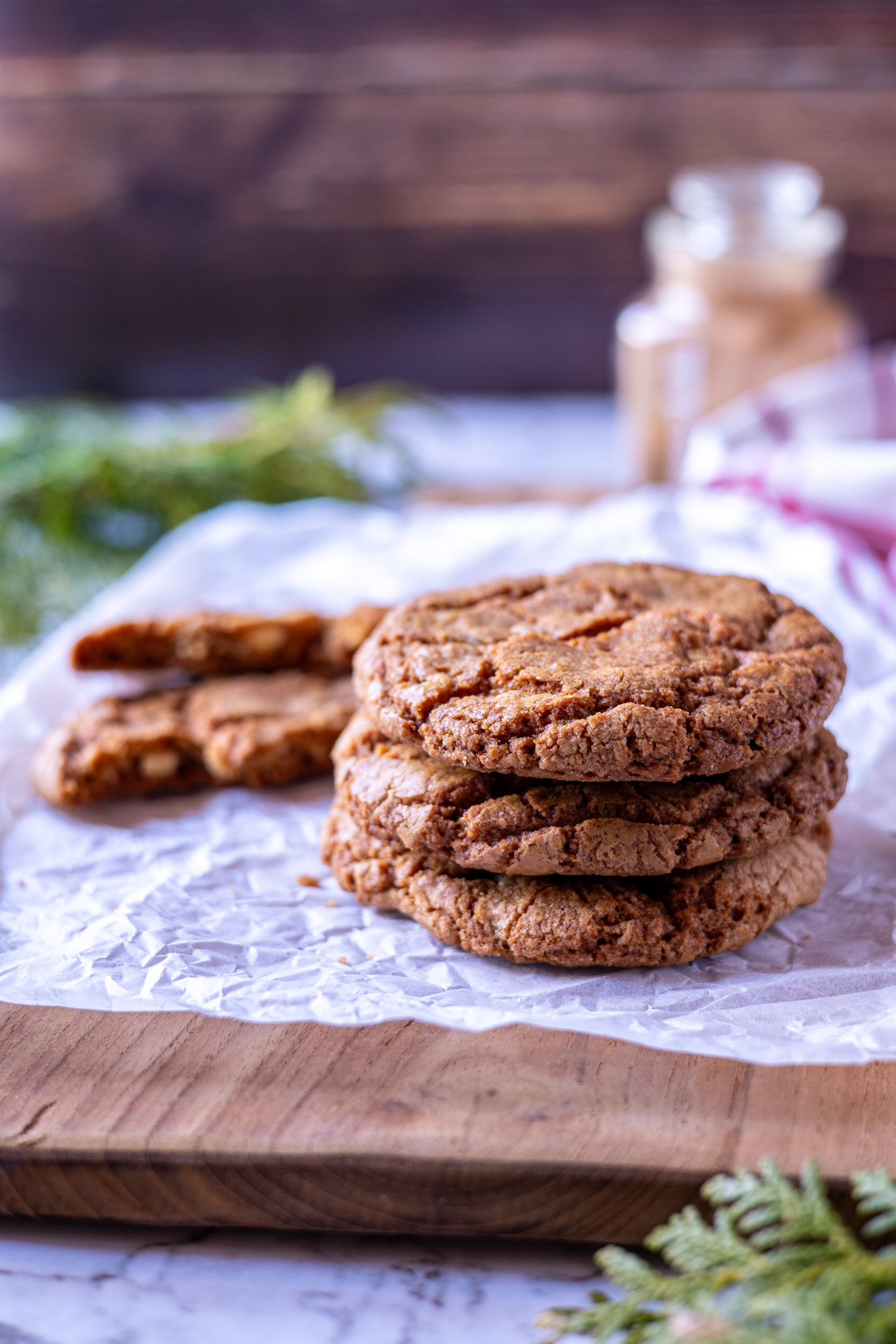 pepparkakscookies på hög